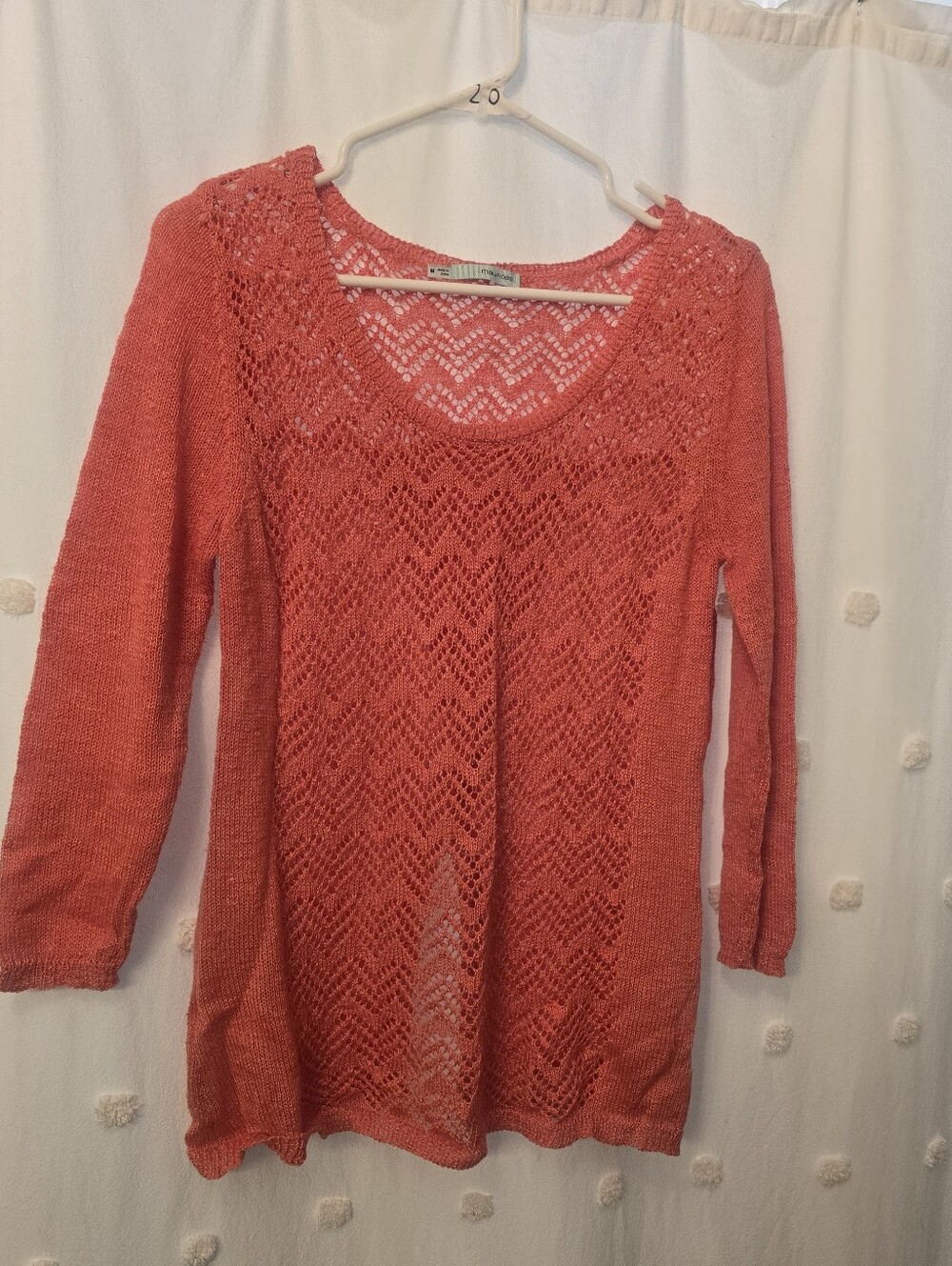 Maurices Lightweight Coral Knit Scoop Neck Top - Size Medium